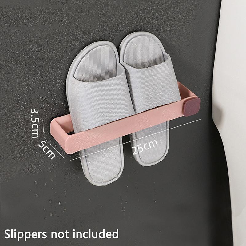 

Настенная полка для тапочек для ванной без сверления - 1-ярусная компактная вешалка для обуви, подвесной органайзер, установка без сверления