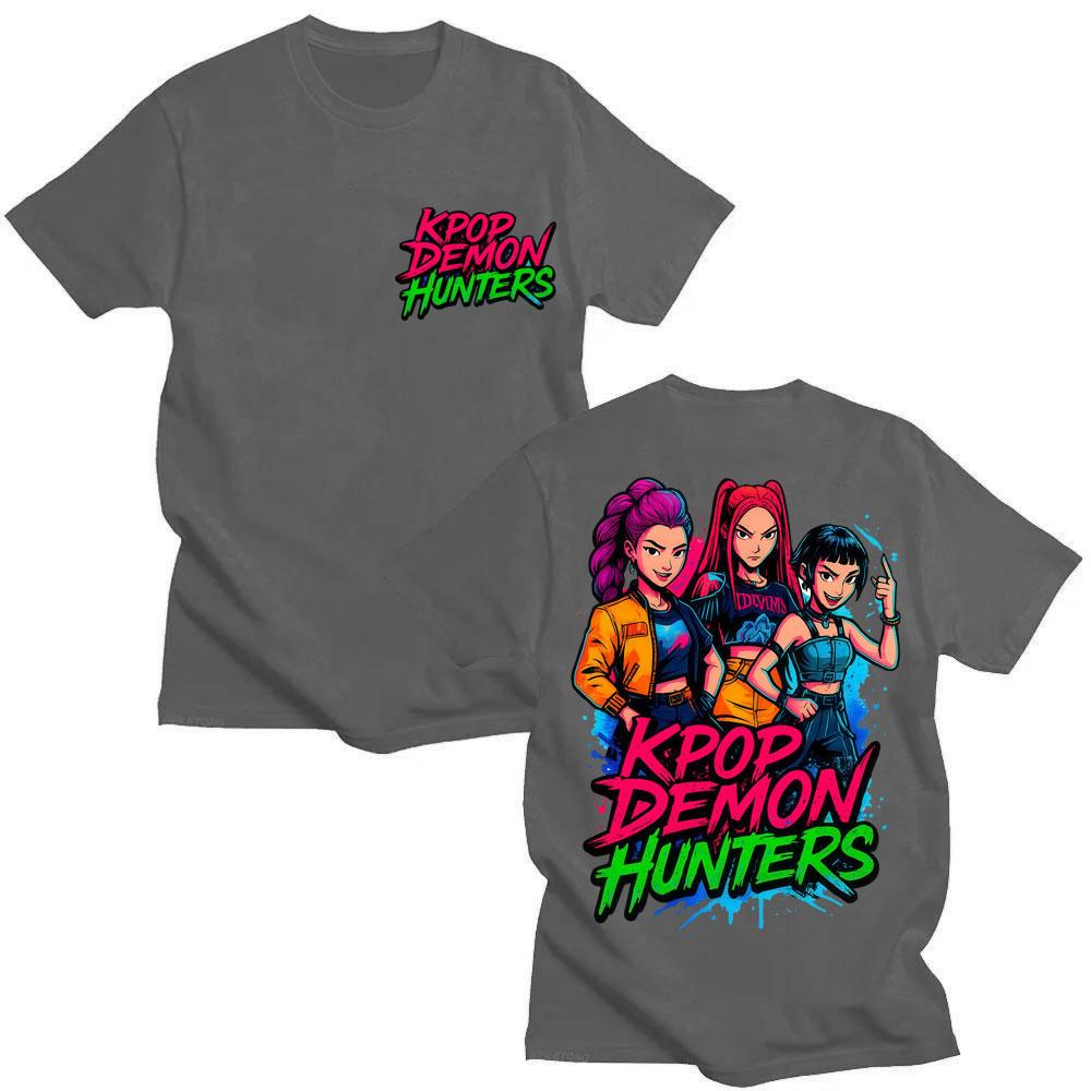 K-pop Demon Hunters Rumi Mira Zpey Classic T-shirt Men Women Trend Harajuku Cartoon T Shirt Oversized Cotton T-shirts Streetwear