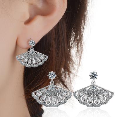 Aros Mujer Oreja gioielli in oro rosa 18 carati orecchino di diamanti originale per le donne triangolo fine orecchini in oro rosa pietra preziosa di diamanti