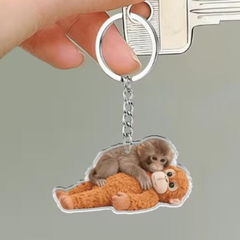 Punch The Monkey Plush Doll Keychain Cartoon Anime Toy Bag Pendant Colleague Desk Ornaments Gift