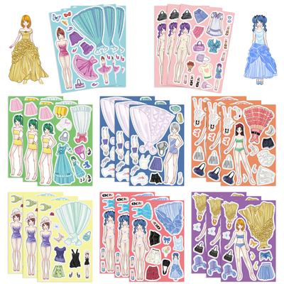 Toy Puzzle Stickers Princess Group Wear Make A Face Sticker DIY Handicraft Waterproof Stickers