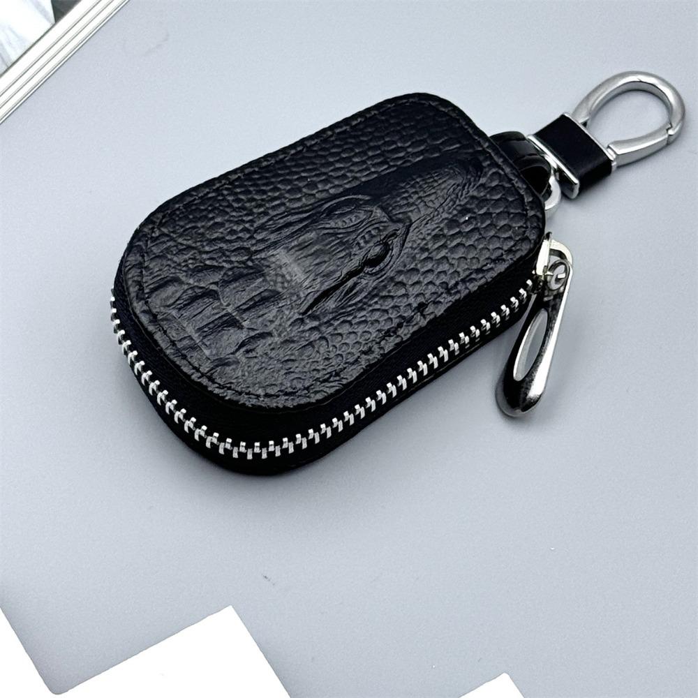 Luxuriöses Autoschlüsseletui mit Alligatorkopf-Modeanhänger, stilvolle Schlüsselhülle für Autoschlüssel