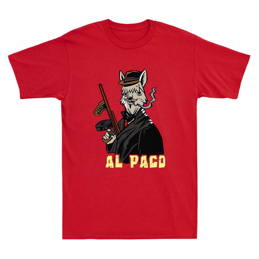 Alpaca Llama Mafia Gangster Al Paco Funny Alpaca Meme Gift Vintage Men s T-Shirt L