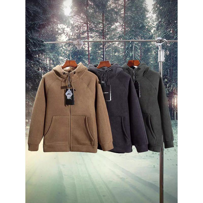 620G Super Thick Outdoor Double-Sided Polar Fleece Jacket Men's Autumn and Winter Brushed Hoody Export Export Men's Clothing Jacket