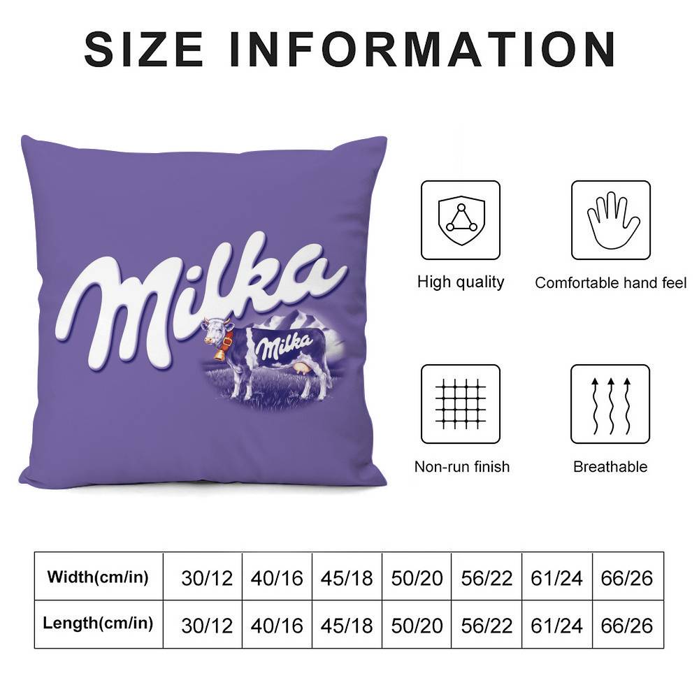 Vtipný fialový povlak na polštář Milka plyšová látka měkký oboustranný potisk povlak na polštář na pohovku dekorační povlaky na polštáře
