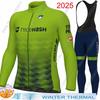 Slovenia National Team 2025 Cycling Jersey Set Men Long Sleeve Winter Green Clothing Suit MTB Bike Road Pants Bib Ropa Ciclismo