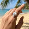 Exquisite Shell Finger Ring Surprise Open-and-close Ring Trendy Artificial Pearl Ring  Hipster
