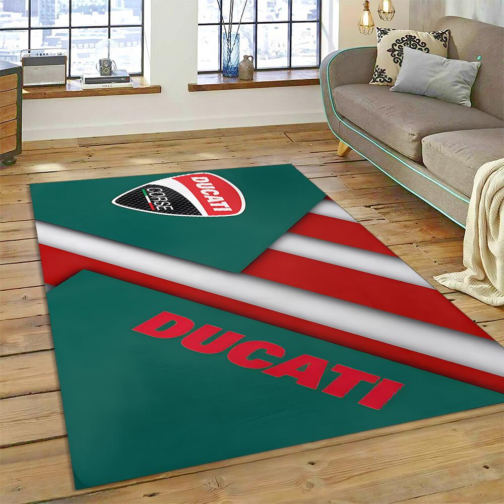 3D Rennmotorrad Schild Teppich für Wohnzimmer Schlafzimmer Zuhause Sofa Dekoration, Kinder Spiel Rutschfeste Bodenmatte Weihnachtsgeschenk