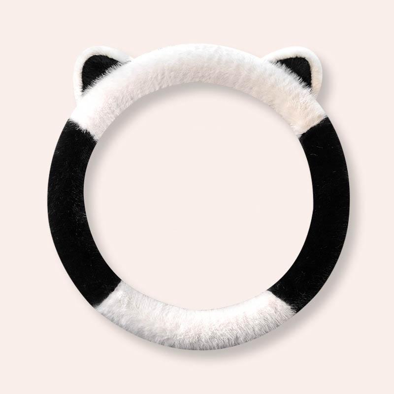 

Winter Practical Car Steering Wheel Cover Cat Ear Circular Shape Easy Install To StyleA