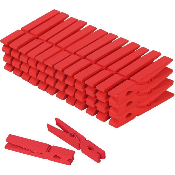 WAENLIR Colored Clothes p 12 Color 2.9inch 50PCS, Colorful ClothesP Wooden Clips for Photos Pictures Decorative Crafts, Decoration clothesp Clothing