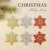 Christmas Snowflake Ornaments Pack With Gold Silver Red For Holiday Tree Decor