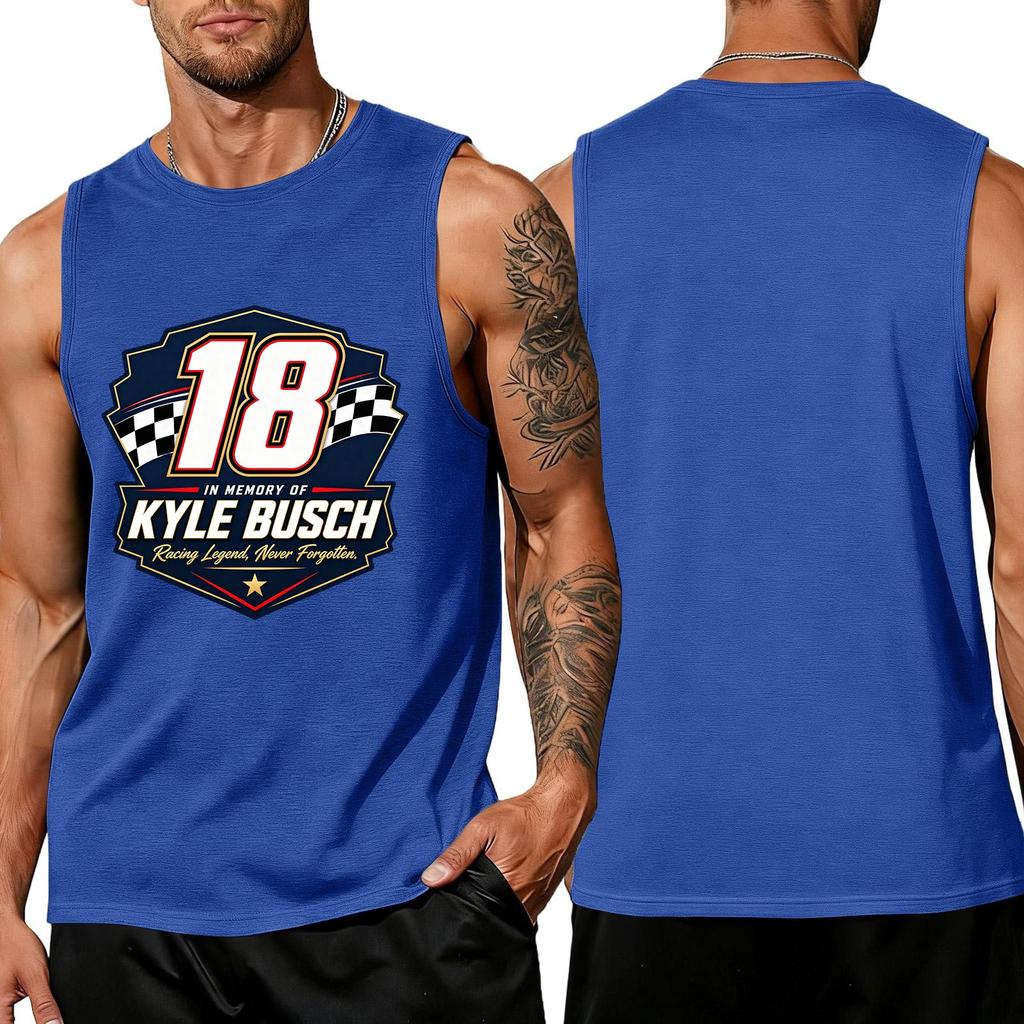 Men's Racing Graphic Sleeveless Tank Top Muscle Fit Casual Summer Shirt Lightweight Breathable Fabric Comfortable Design
