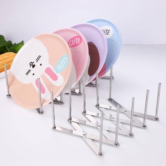 Pot Lid Rack Sturdy Adjustable Stainless Steel Multifunctional Chopping Board Organizer Stand Steaming Rack for Kitchen