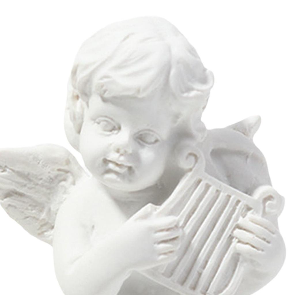 Little Angel Statue Cherub Sculpture Art Craft Ornament Miniature Figurine for Entrance Living Room Centerpiece Office Shelf