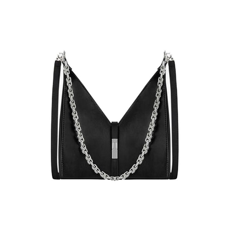 

Givenchy Cut-Out Silver Finish Metal Detail G Cube Chain Smooth Calfskin Leather Mini Handbag Women handbag Black BB50HNB00D-001 Basic Set (Bag+Dust Bag)