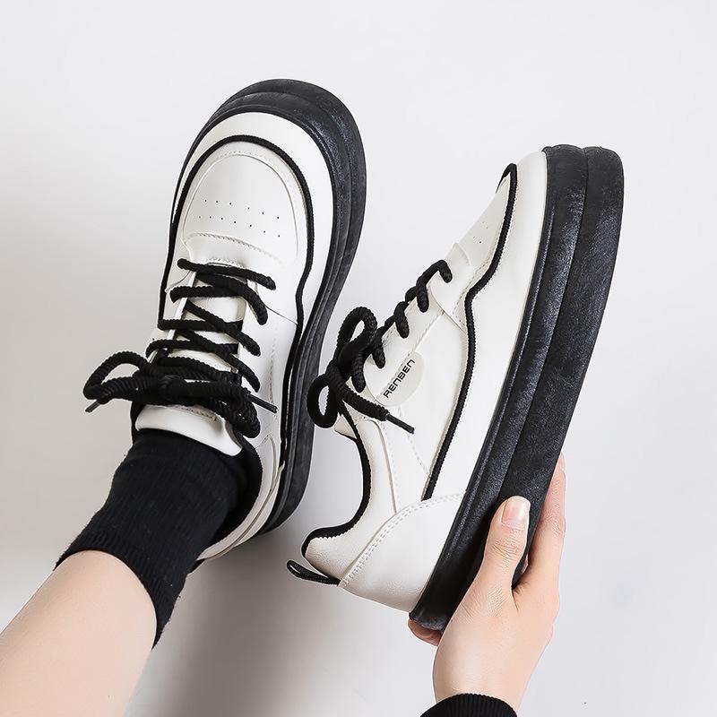 Super fire milk fufu round head versatile child spring and autumn women's shoes platform student casual sports board shoes