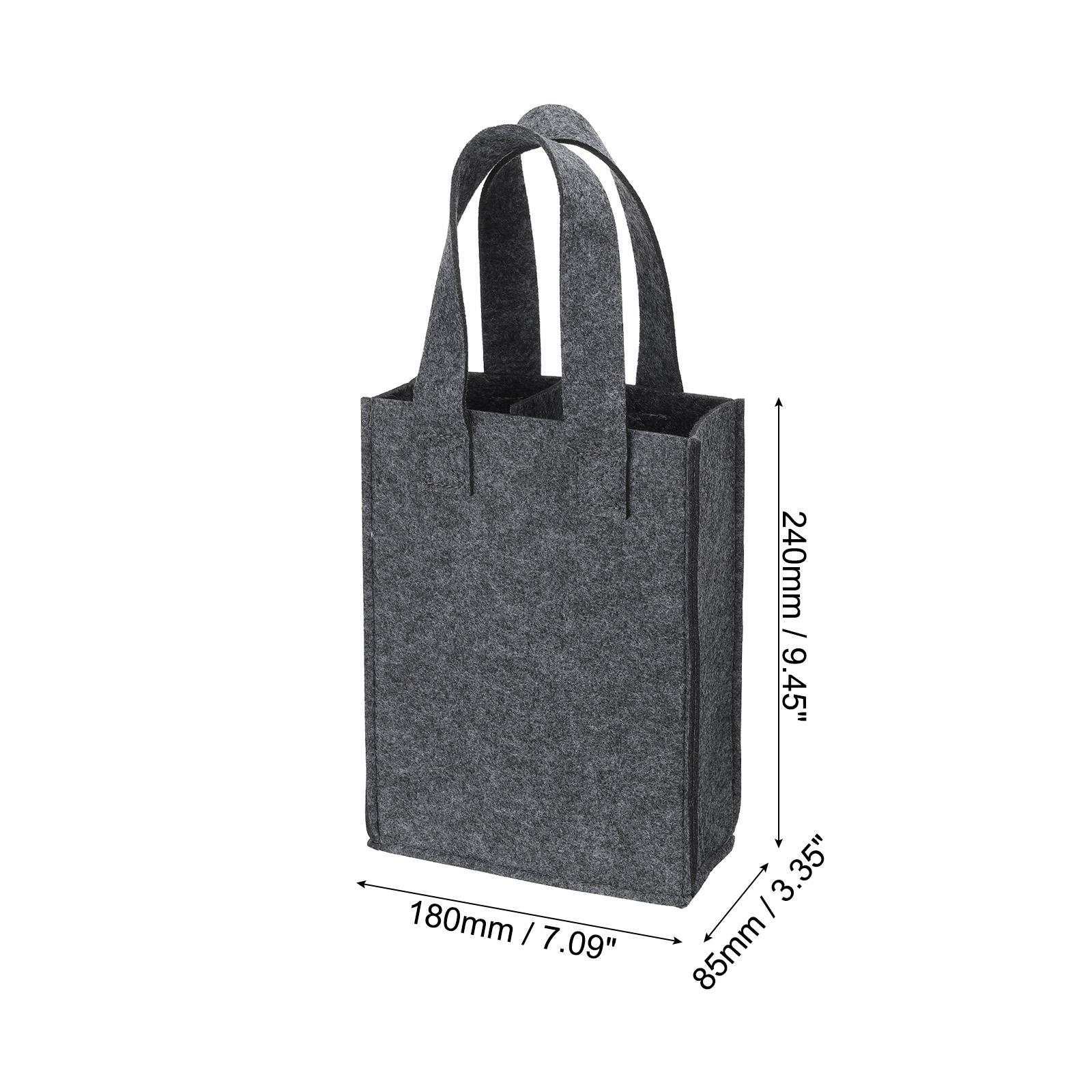 

2-6Bottle Wine Carrier Tote Bag Wine Bottle Carrying Bag w Divider Reusable Wine Storage Bag Felt Grocery Bags Portable Gift Bag with Divider