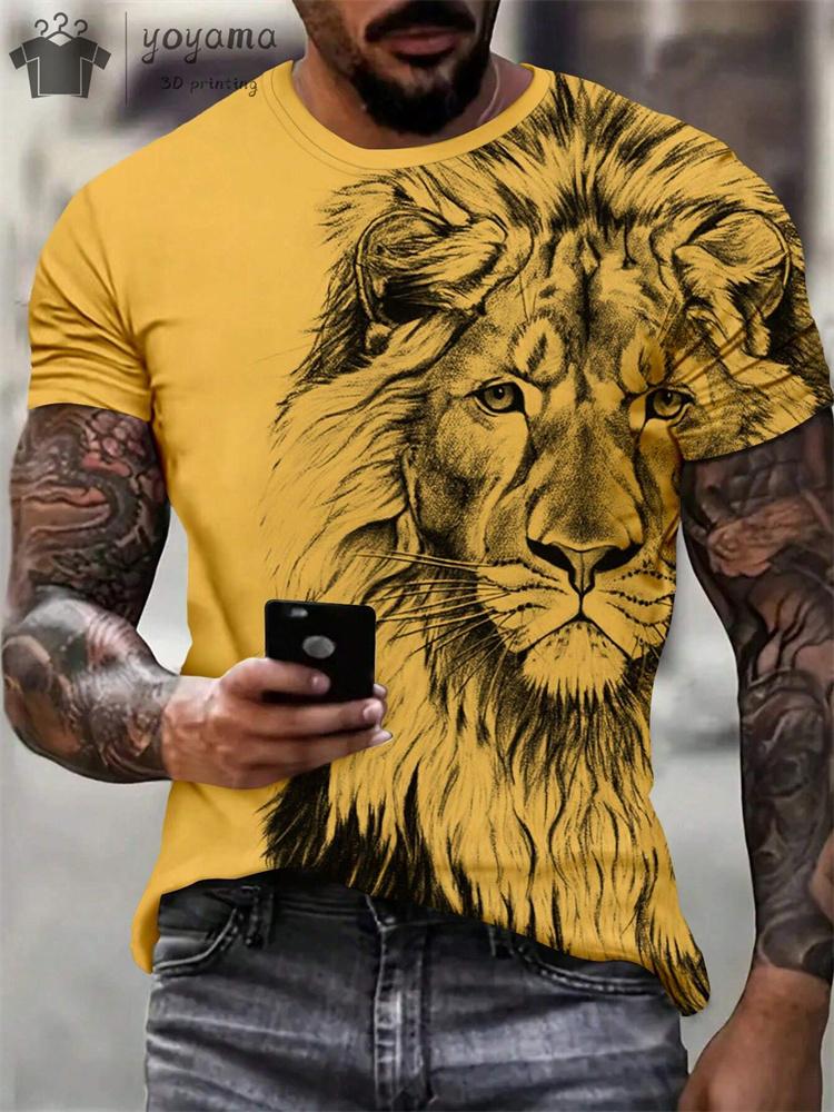 Ropa de Hombre Estampado de León de Verano Camiseta Manga Corta para Hombre Camiseta para Hombre Ropa con Estampado de León Ropa de Diseñador para Hombre Camiseta Oversize para Hombre