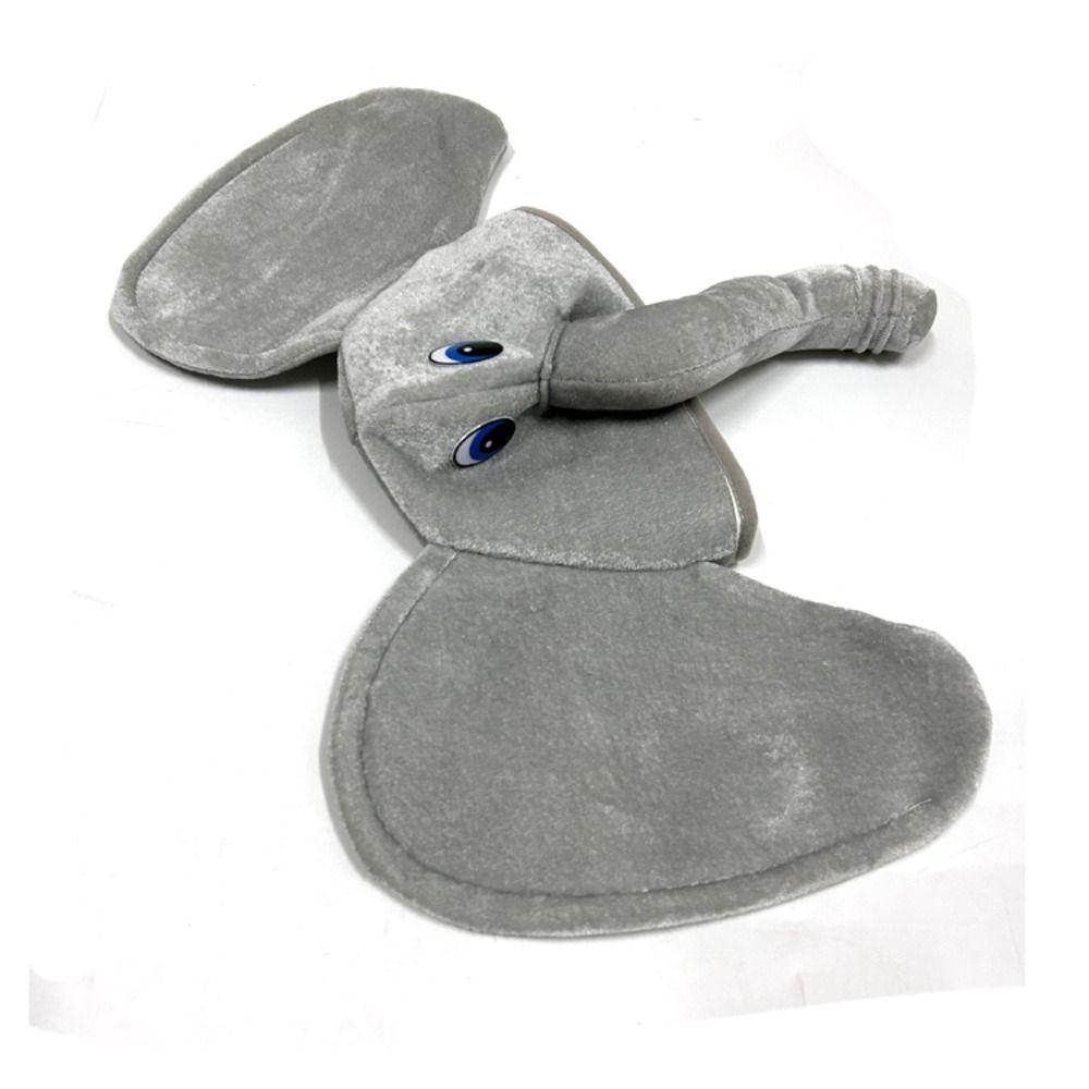 Creative Plush Animal Hat Cartoon Elephant Head Cover Gift Elephant Trunk Cap  Carnivals