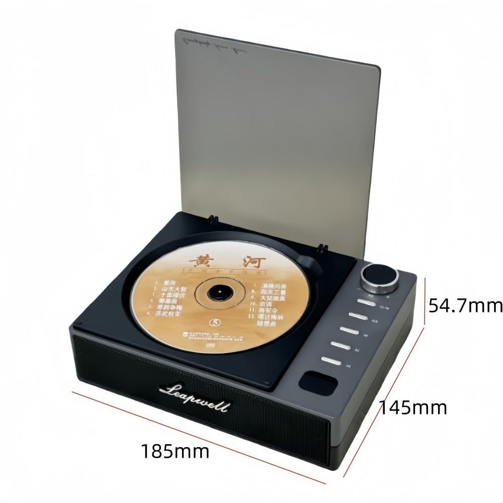 TIMDU Retro Professional CD Player with Cable Portable Bluetooth Walkman for Home Earphone Great Gift for Men and Perfect for Small Shop Prenatal and
