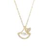 Women's Ginkgo Leaf Pendant Necklace - Elegant Light Luxury Clavicle Chain Accessory