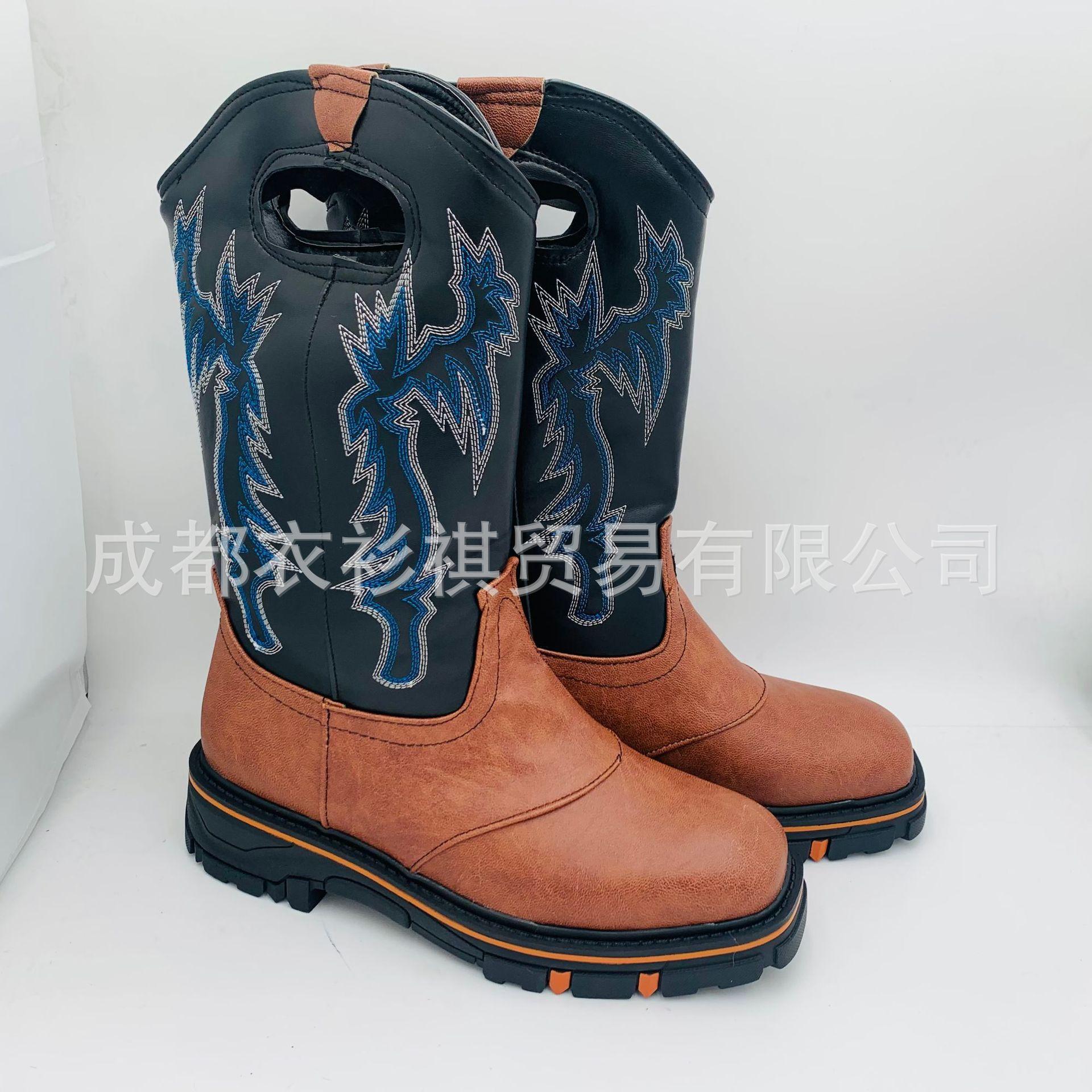 

Осенне-зимние мужские туфли на платформе, ретро цветовая гамма, вышивка, мужские большого размера, полусапоги, размер 43 коричневый