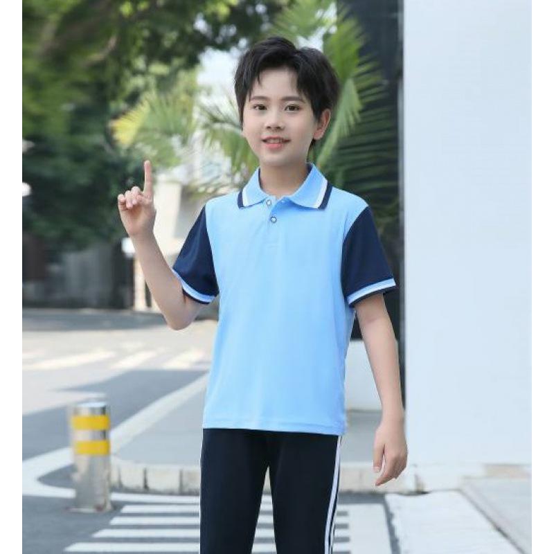Summer Short Sleeve Student Uniform Set: High School Sportswear with Logo, Men's and Women's Two-Piece