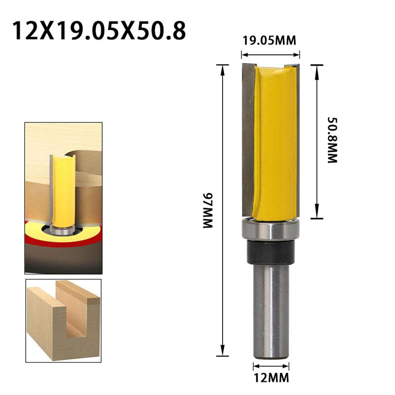 1pc 12mm 12.7mm Shank Template Trim Hinge Mortising Router Bit Straight End Mill Tenon Woodworking Tools