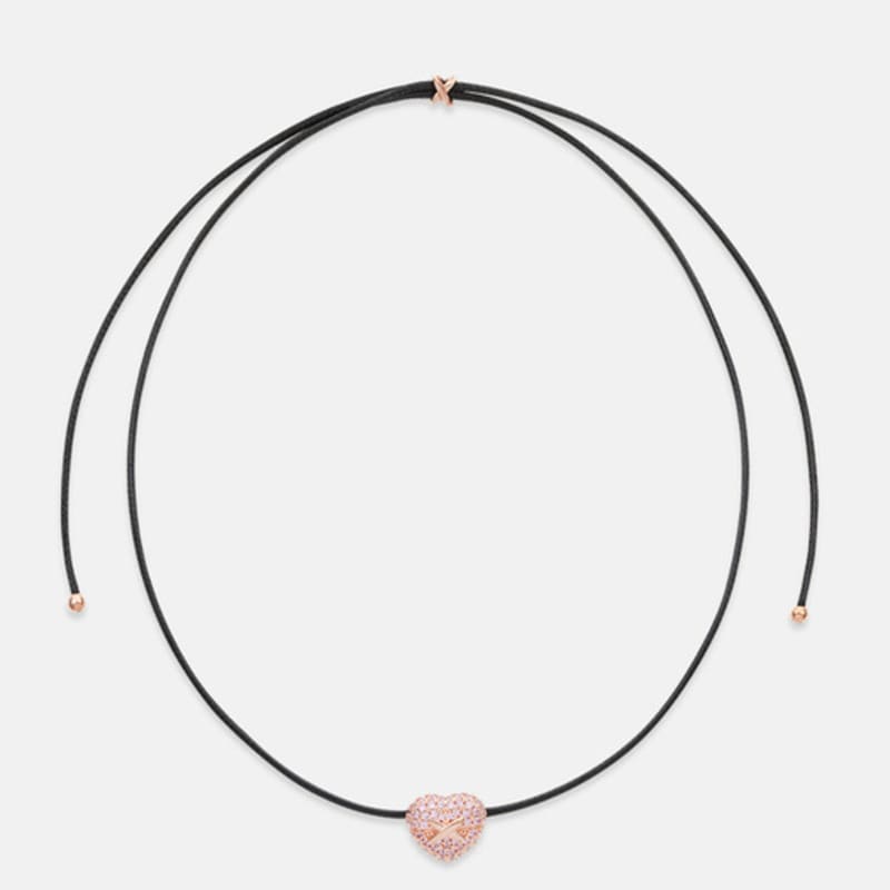 METROCITY JEWELRY Cuore Sterling Silver Rose Necklace A243SN1229RPP