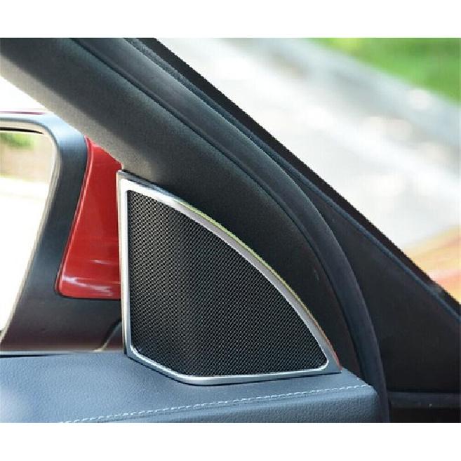 A~Pillar Tweeter Speaker Trim For Benz C Class W205 16~21 Front Door ABS Silver
