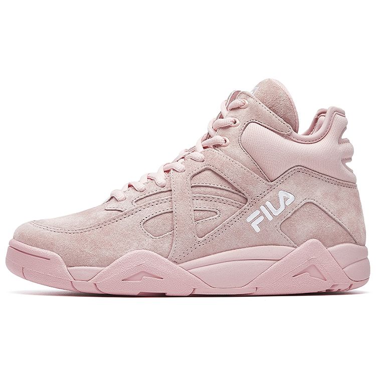 Fila Cage Synthetic Leather Comfortable Mid-Top Retro Basketball Shoes Women Sneakers Pink F12W031229FSP