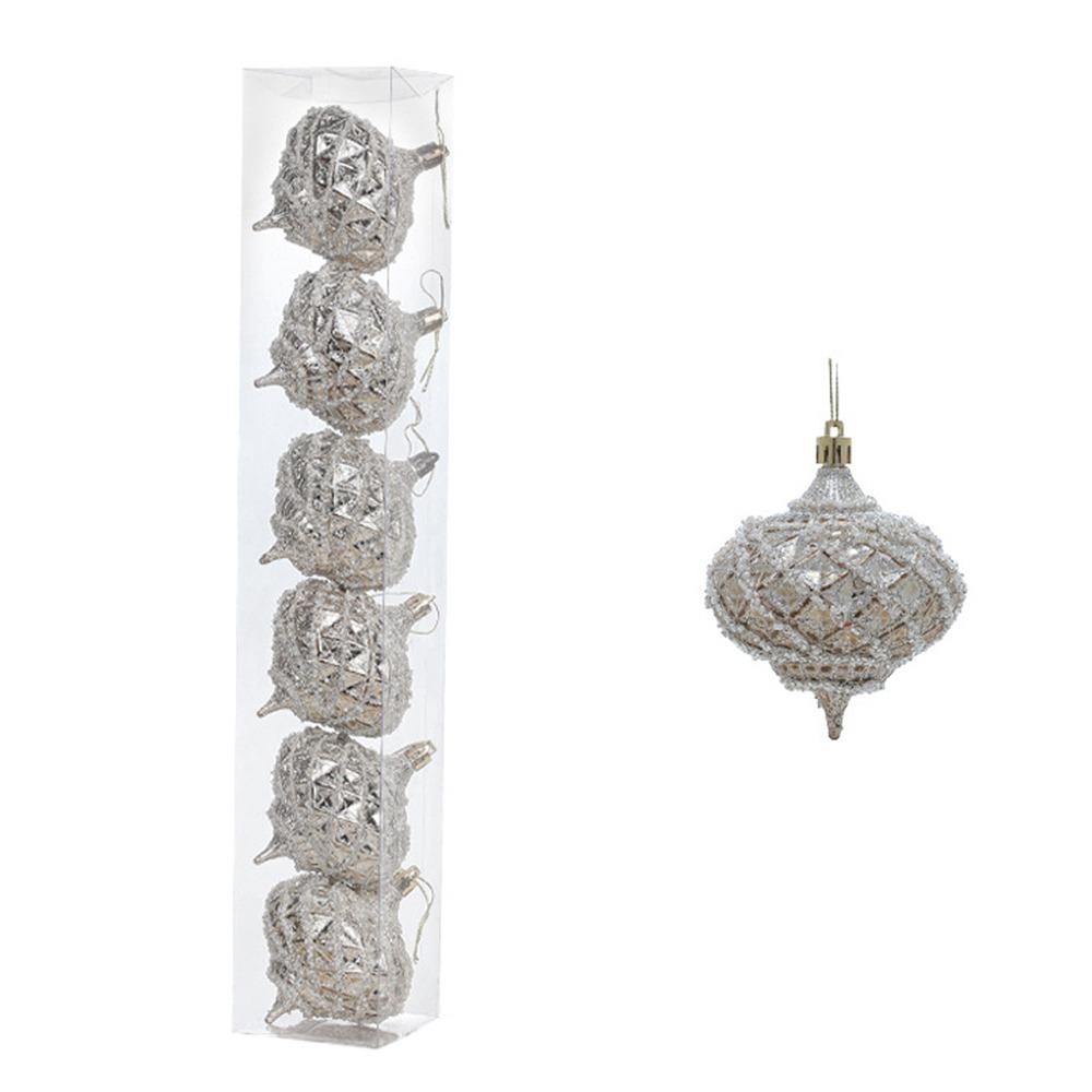 Light Gold Christmas Balls Pendants Plastic Shatterproof Xmas Tree Hanging Pendants Pinecone Merry Christmas Decor Hotel Mall