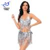 Glitter Fringe Bikini Dance Performance Costume Set