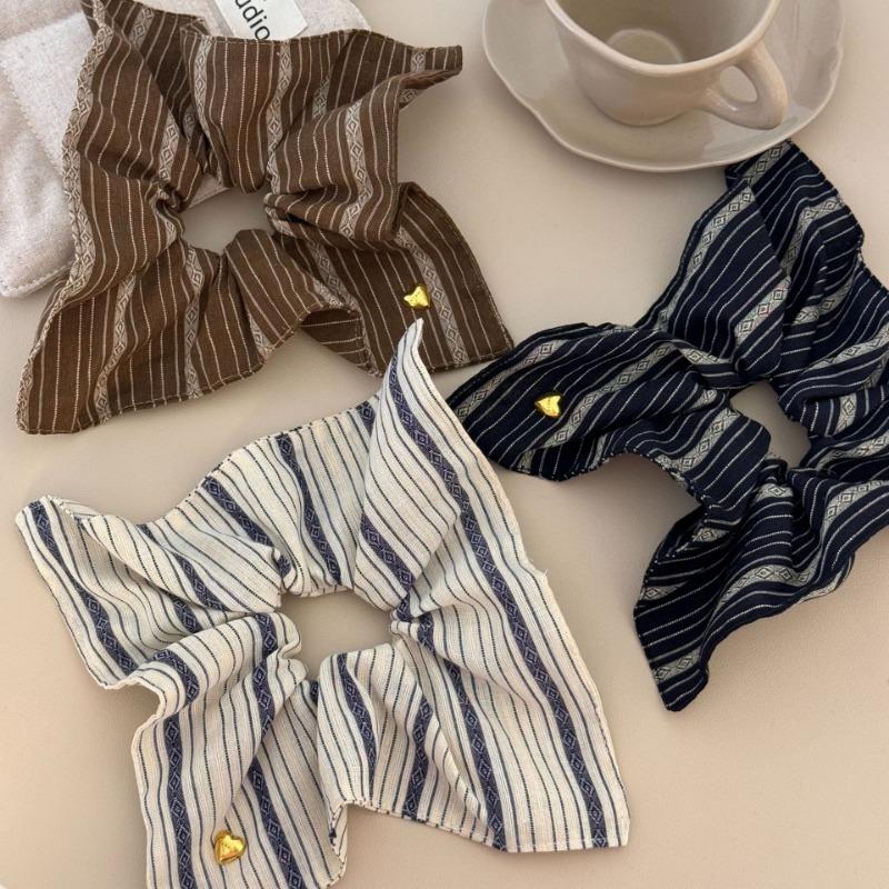 Retro pruhovaná čtvercová gumička do vlasů ve stylu lesa, čtvercový šátek, gumička do vlasů, gumička do vlasů, kožená gumička, luxusní pocit