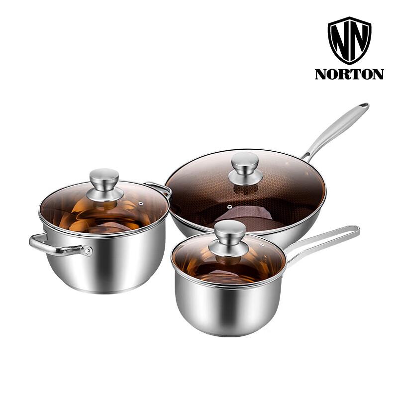 NORTON Anders Stainless Steel 3-Piece Cookware Set