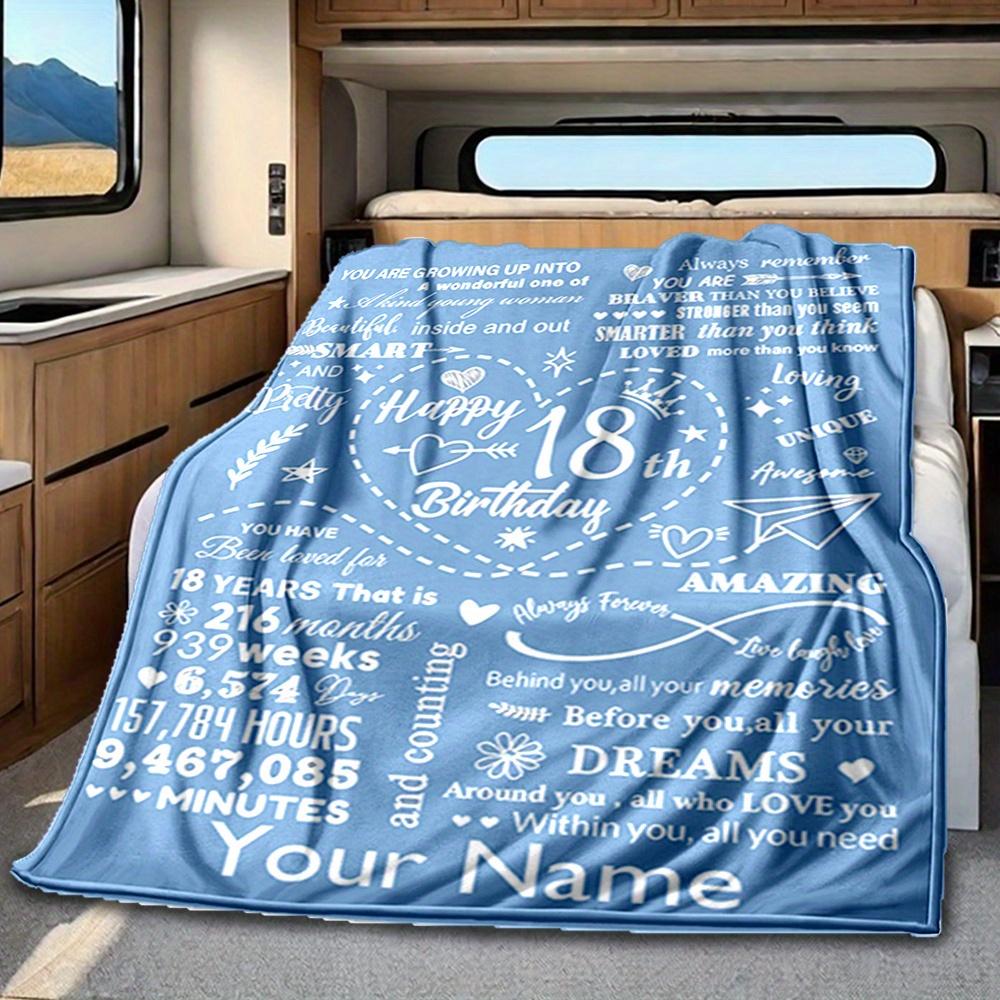 Princess Crown 18Th Birthday Blanket Personalized Name Soft Comfortable Stylish Blanket Car Blanket Perfect For Travel Camping Outdoor Home Suitable