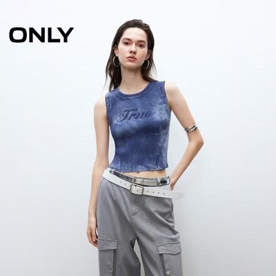 2025 Summer Distressed Letter Knit Vest Top