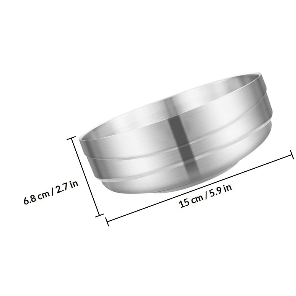 

Large Stainless Steel Ramen Bowl with Double Wall Insulation for Soup Noodles Korean Cold Noodle Dish Home Restaurant Use