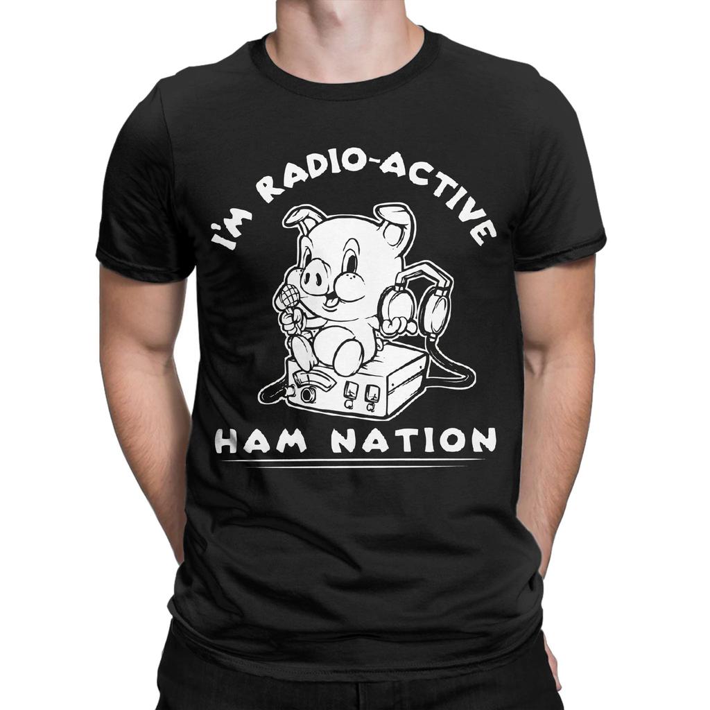 Print Amateur Ham Radio T-Shirt Unisex Round Neck Short Sleeve Tops 100%Cotton Summer Top Tee