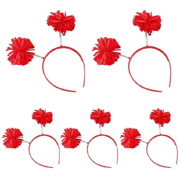 Festive Headband Perfect for Masquerade Parties Cute Pompoms Dress Up Supplies