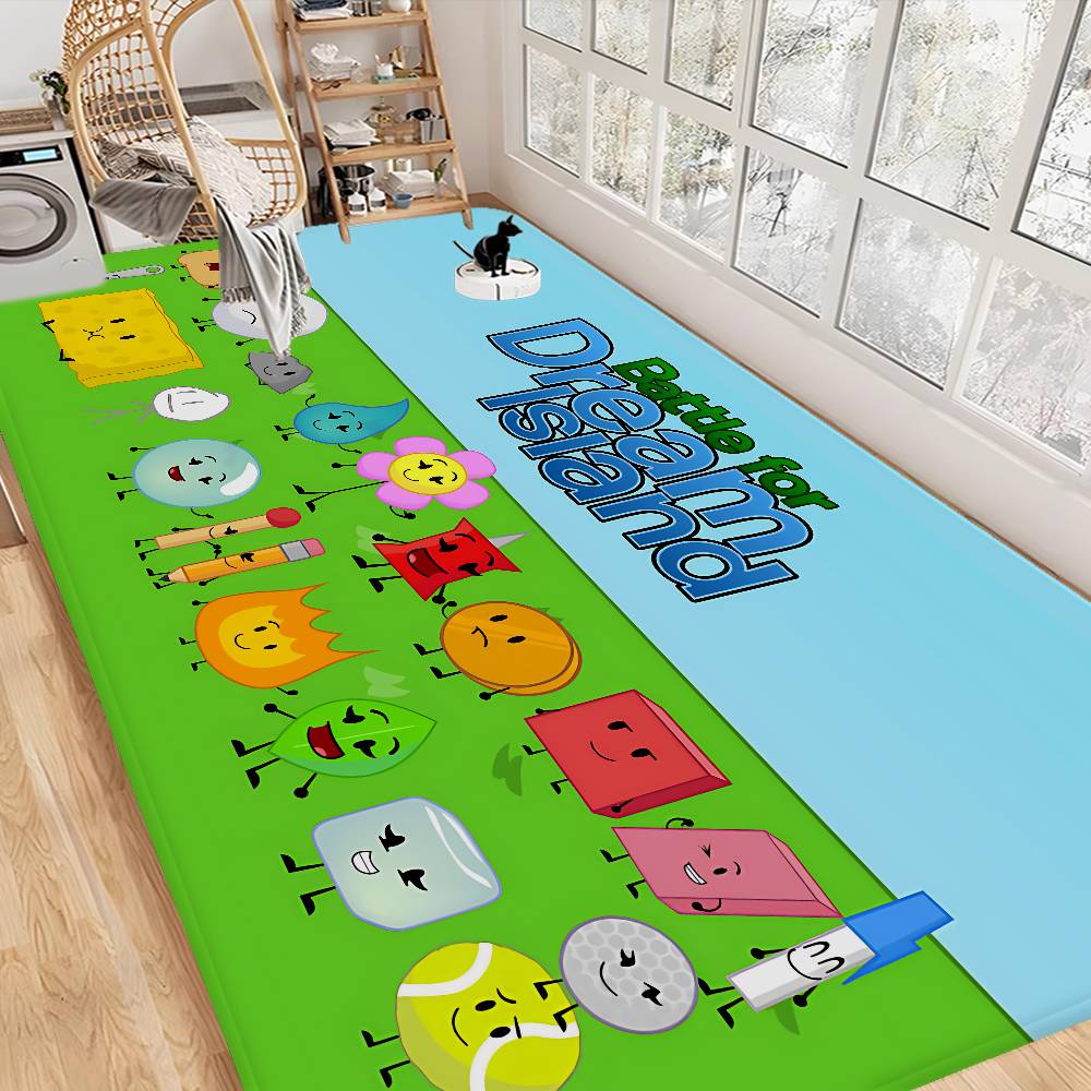 

BFDI Funny Battle Bathroom Mat Anti-slip Absorb Water Long Strip Cushion Bedroon Mat Welcome Doormat 50x80cm