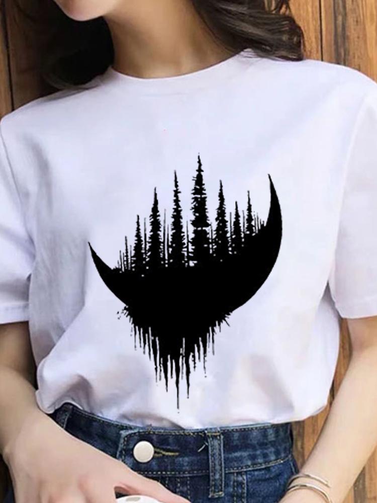 Women Fashion 2022 Cartoon Shirt Print Summer T-Shirts Female Sexy T-Shirt Aesthetic Clothes Summer Tops Trend Graphic T Top