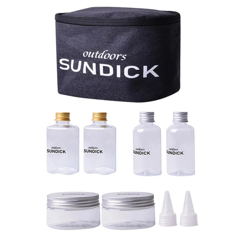 

8 шт. набор бутылок для хранения специй для кемпинга на открытом воздухе чёрный