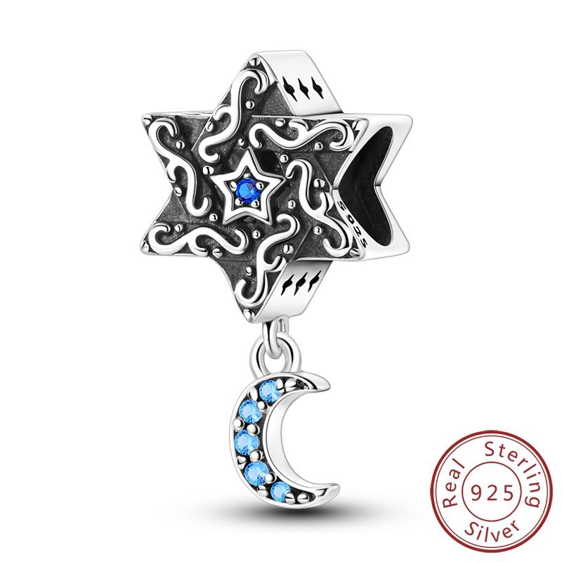 Copper Colorful Charms Beads Stars Moon Dangle Fit Original Bracelet Women Jewelry Gift Diy