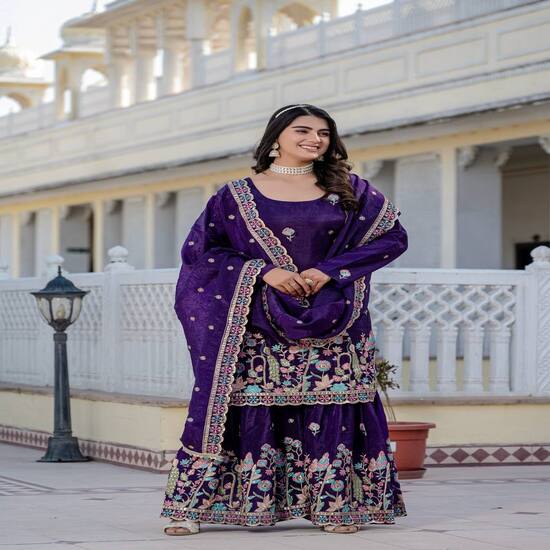 Festive Pink Sharara