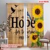 2pcs 2D Flat Printing Party Curtains Hope For Tomorrow Sunflower Birds Polyester Without Electricity Festive Wall Decor Use for