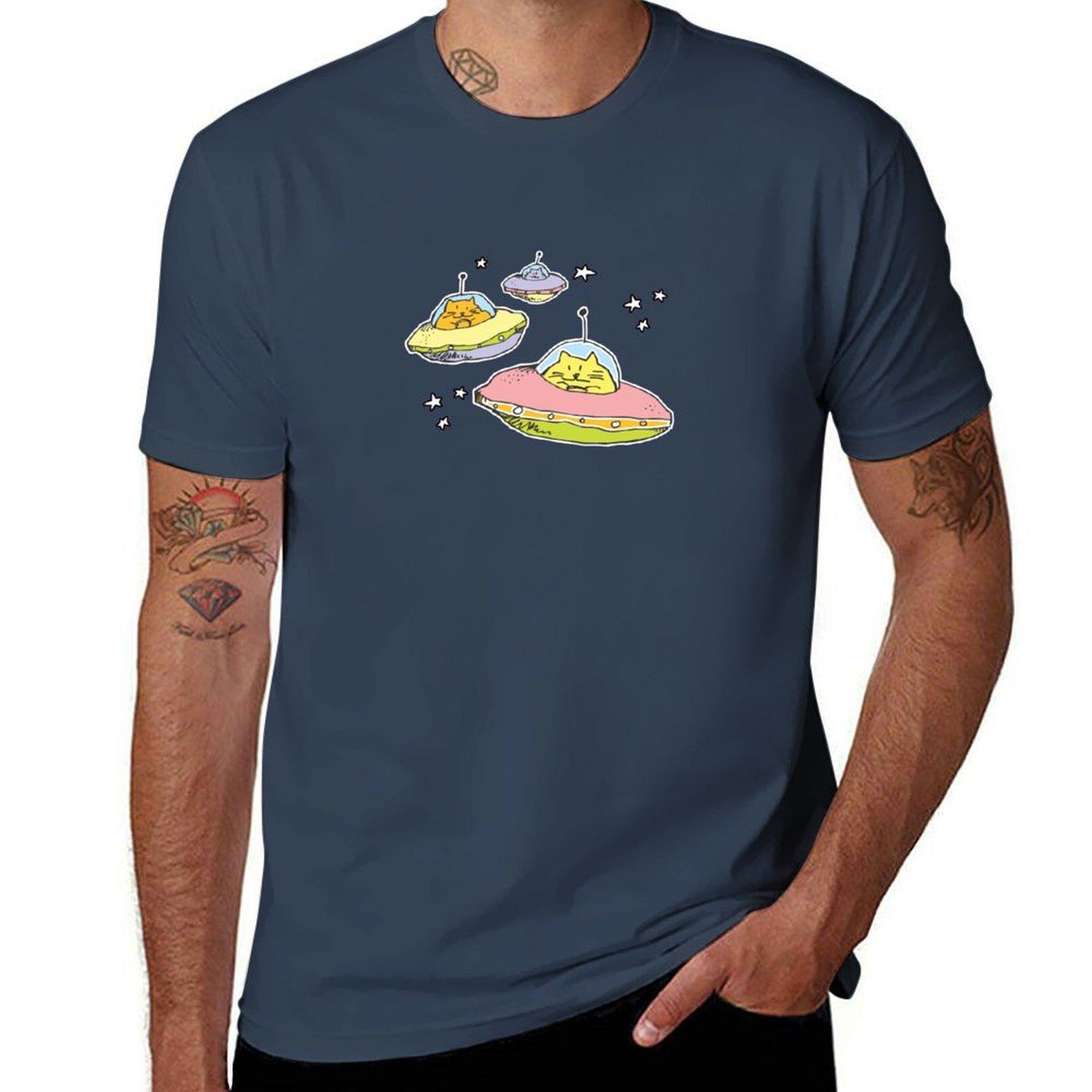 Space Cats Tshirt Plus Size Street Style Tee S