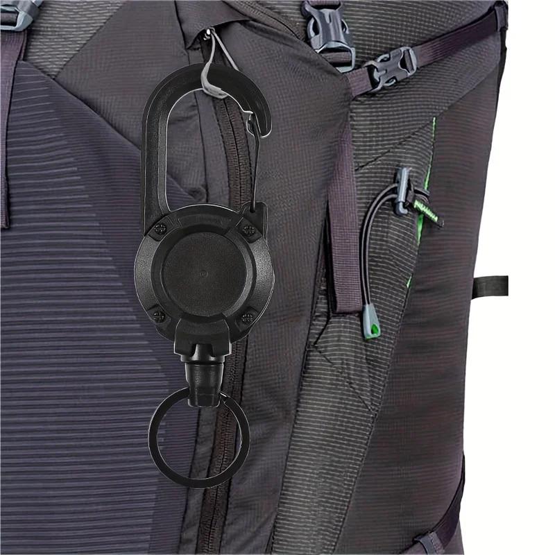1/2/4pcs Extendable Retractable Holders Keychain Badge Reels Heavy Duty Clip With Carabiner Key Chain For Men Outdoor Bags
