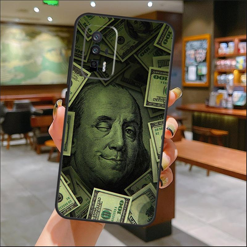 Banknote Dollar Cash Money Case For Xiaomi 15 14 Ultra 13 11T 12T 13T 14T Pro POCO X7 Pro X3 X5 X6 M6 F5 F6 Pro Cover