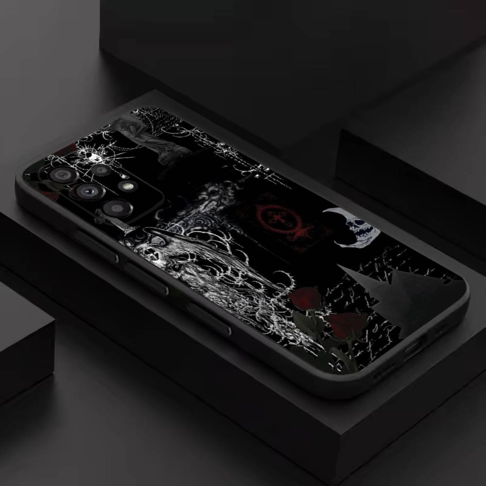 Dark Gothic Cybersigilism For Samsung S 26,25,24,23,22,30,21,10,9,Ultra,Plus,Lite,FE,4,5G Phone Case Black Soft Case